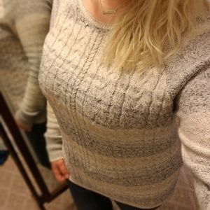 Sonoma Cream & Gray Sweater